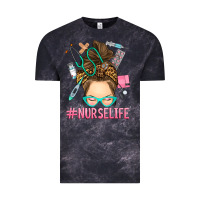 Cloud Black messy bun nurse life Vintage Tee - RanaPortraitStore