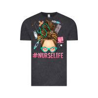 Vintage Black messy bun nurse life Vintage Tee - RanaPortraitStore