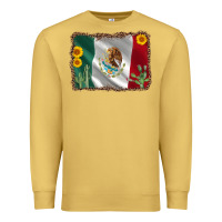 Antique Gold mexico flag sunflower cactus Premium Sweatshirt - AdoDesignShop