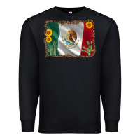 Black mexico flag sunflower cactus Premium Sweatshirt - AdoDesignShop
