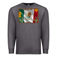 Charcoal Heather mexico flag sunflower cactus Premium Sweatshirt - AdoDesignShop