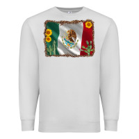 Dove Grey mexico flag sunflower cactus Premium Sweatshirt - AdoDesignShop