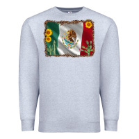Heather Grey mexico flag sunflower cactus Premium Sweatshirt - AdoDesignShop