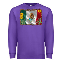 Purple mexico flag sunflower cactus Premium Sweatshirt - AdoDesignShop
