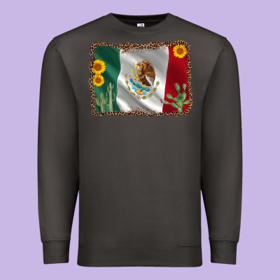 Mexico Flag Sunflower Cactus Premium Sweatshirt Designed By Adodesignshop
