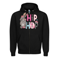 Black Easter Day Hip hop bunny Zipper Hoodie - OliviaCreatesArt