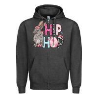 Charcoal Heather Easter Day Hip hop bunny Zipper Hoodie - OliviaCreatesArt