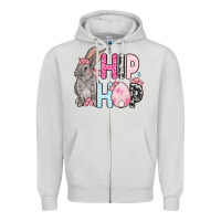 Dove Grey Easter Day Hip hop bunny Zipper Hoodie - OliviaCreatesArt