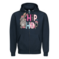 Navy Easter Day Hip hop bunny Zipper Hoodie - OliviaCreatesArt