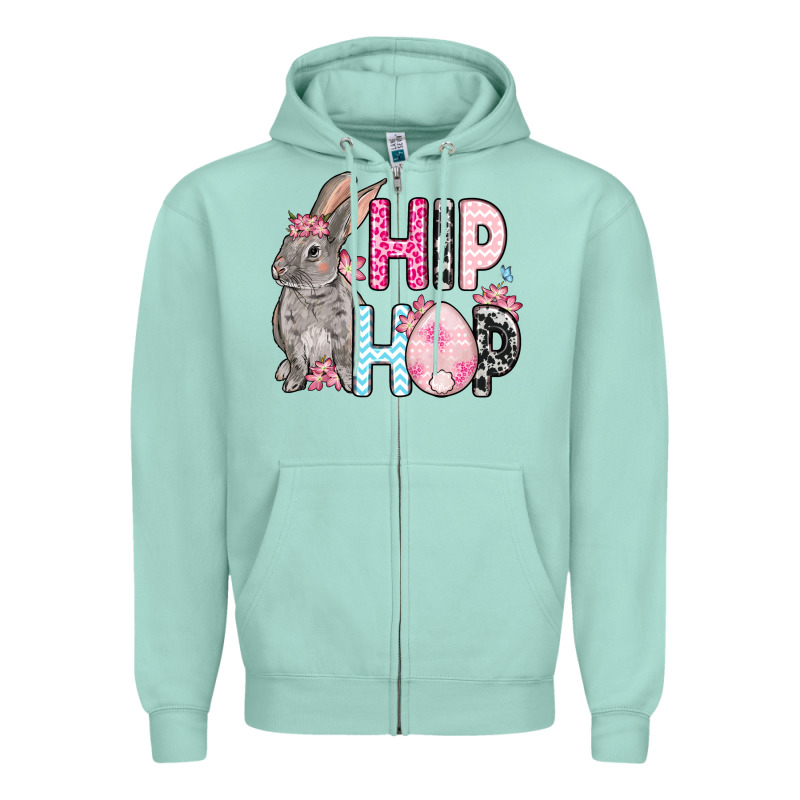 Easter Day Hip Hop Bunny Zipper Hoodie by OliviaCreatesArt | Teevron