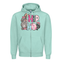 Seafoam Easter Day Hip hop bunny Zipper Hoodie - OliviaCreatesArt