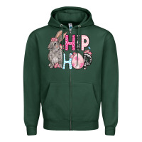 Sports Green Easter Day Hip hop bunny Zipper Hoodie - OliviaCreatesArt