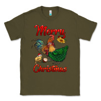 Army Green merry christmas chickens Classic Tee - RanaPortraitStore