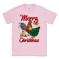 Bubblegum Pink merry christmas chickens Classic Tee - RanaPortraitStore