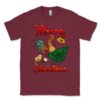 Burgundy merry christmas chickens Classic Tee - RanaPortraitStore