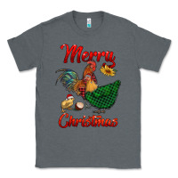Charcoal Heather merry christmas chickens Classic Tee - RanaPortraitStore