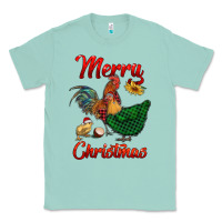 Seafoam merry christmas chickens Classic Tee - RanaPortraitStore