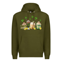 Army Green patricks day coffee Premium Hoodie - MaliasSmallBusiness