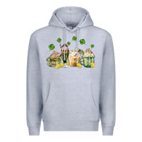Heather Grey patricks day coffee Premium Hoodie - MaliasSmallBusiness