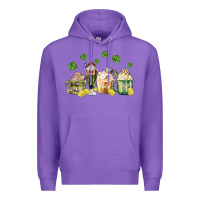 Purple patricks day coffee Premium Hoodie - MaliasSmallBusiness