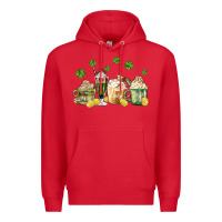 Red patricks day coffee Premium Hoodie - MaliasSmallBusiness