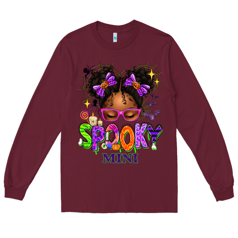 Spooky Mini Halloween Messy Bun Long Sleeve Tee by texasbilliewilder | Teevron