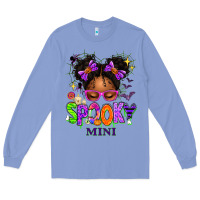 Colony Blue Spooky Mini Halloween Messy Bun Long Sleeve Tee - texasbilliewilder