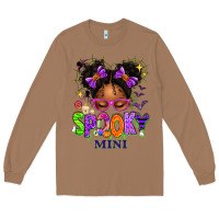 Toasted Coconut Spooky Mini Halloween Messy Bun Long Sleeve Tee - texasbilliewilder