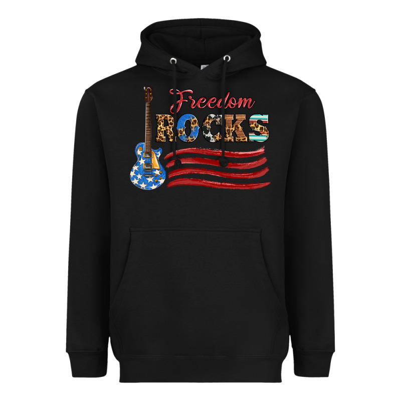 Freedom Rocks With Guitar Heavyweight Hoodie by Artiststas | Teevron