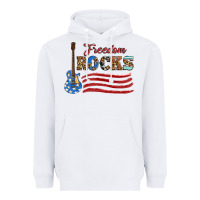 White freedom rocks with guitar Heavyweight Hoodie - Artiststas