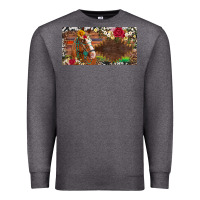Charcoal Heather western turquoise gemstone horse cowhide leopard floral background lic Premium Sweatshirt - Artiststas