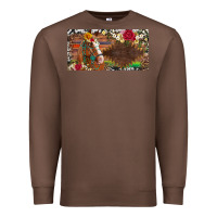 Chestnut western turquoise gemstone horse cowhide leopard floral background lic Premium Sweatshirt - Artiststas