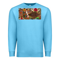 Ocean Blue western turquoise gemstone horse cowhide leopard floral background lic Premium Sweatshirt - Artiststas
