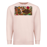 Pale Pink western turquoise gemstone horse cowhide leopard floral background lic Premium Sweatshirt - Artiststas