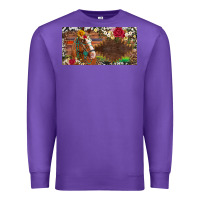 Purple western turquoise gemstone horse cowhide leopard floral background lic Premium Sweatshirt - Artiststas