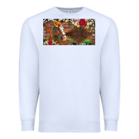 White western turquoise gemstone horse cowhide leopard floral background lic Premium Sweatshirt - Artiststas