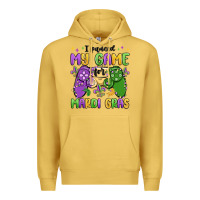 Antique Gold i paused my game for mardi gras Premium Hoodie - MaliasSmallBusiness
