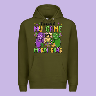 I Paused My Game For Mardi Gras Premium Hoodie Designed By Maliassmallbusiness