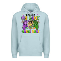Blue Mist i paused my game for mardi gras Premium Hoodie - MaliasSmallBusiness