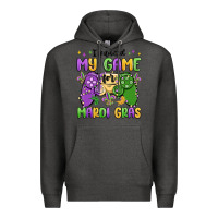 Charcoal Heather i paused my game for mardi gras Premium Hoodie - MaliasSmallBusiness