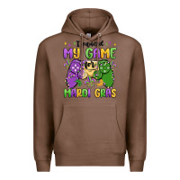Chestnut i paused my game for mardi gras Premium Hoodie - MaliasSmallBusiness