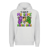Dove Grey i paused my game for mardi gras Premium Hoodie - MaliasSmallBusiness