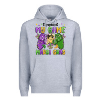 Heather Grey i paused my game for mardi gras Premium Hoodie - MaliasSmallBusiness