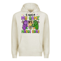 Oatmeal Heather i paused my game for mardi gras Premium Hoodie - MaliasSmallBusiness