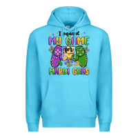 Ocean Blue i paused my game for mardi gras Premium Hoodie - MaliasSmallBusiness