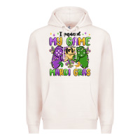 Pale Pink i paused my game for mardi gras Premium Hoodie - MaliasSmallBusiness