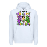 White i paused my game for mardi gras Premium Hoodie - MaliasSmallBusiness