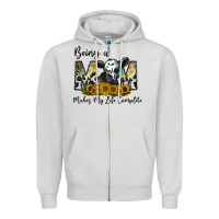 Dove Grey being a mom makes my life complate Zipper Hoodie - CowhideDigitalArt