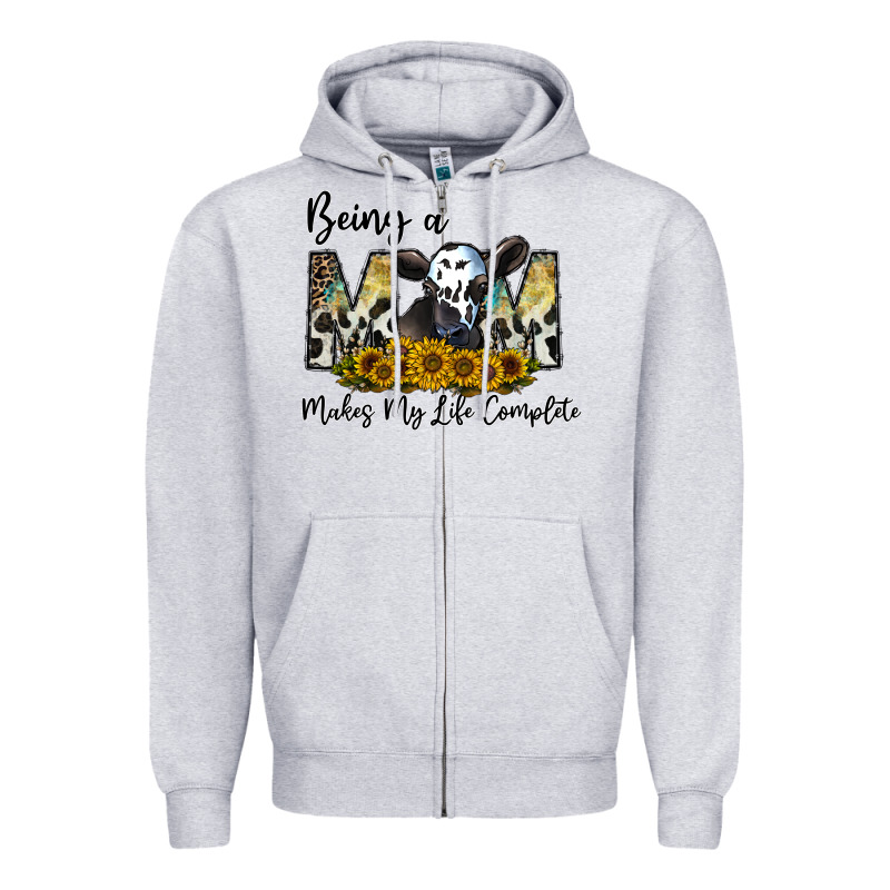 Being A Mom Makes My Life Complate Zipper Hoodie by CowhideDigitalArt | Teevron