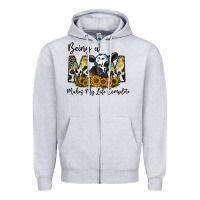 Heather Grey being a mom makes my life complate Zipper Hoodie - CowhideDigitalArt